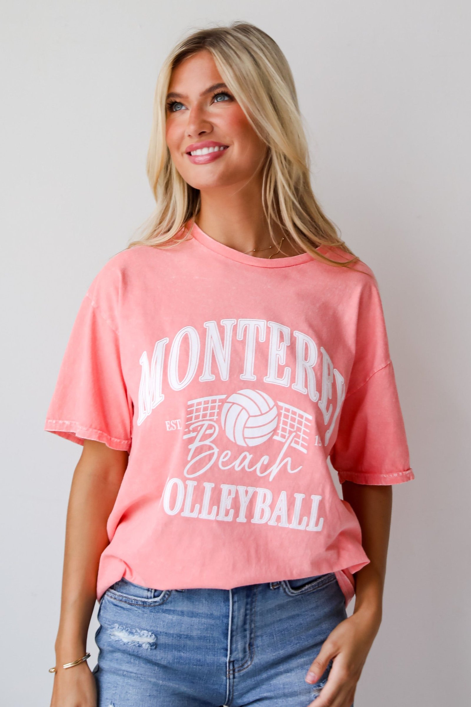 Monterey Beach Volleyball Coral Graphic Tee