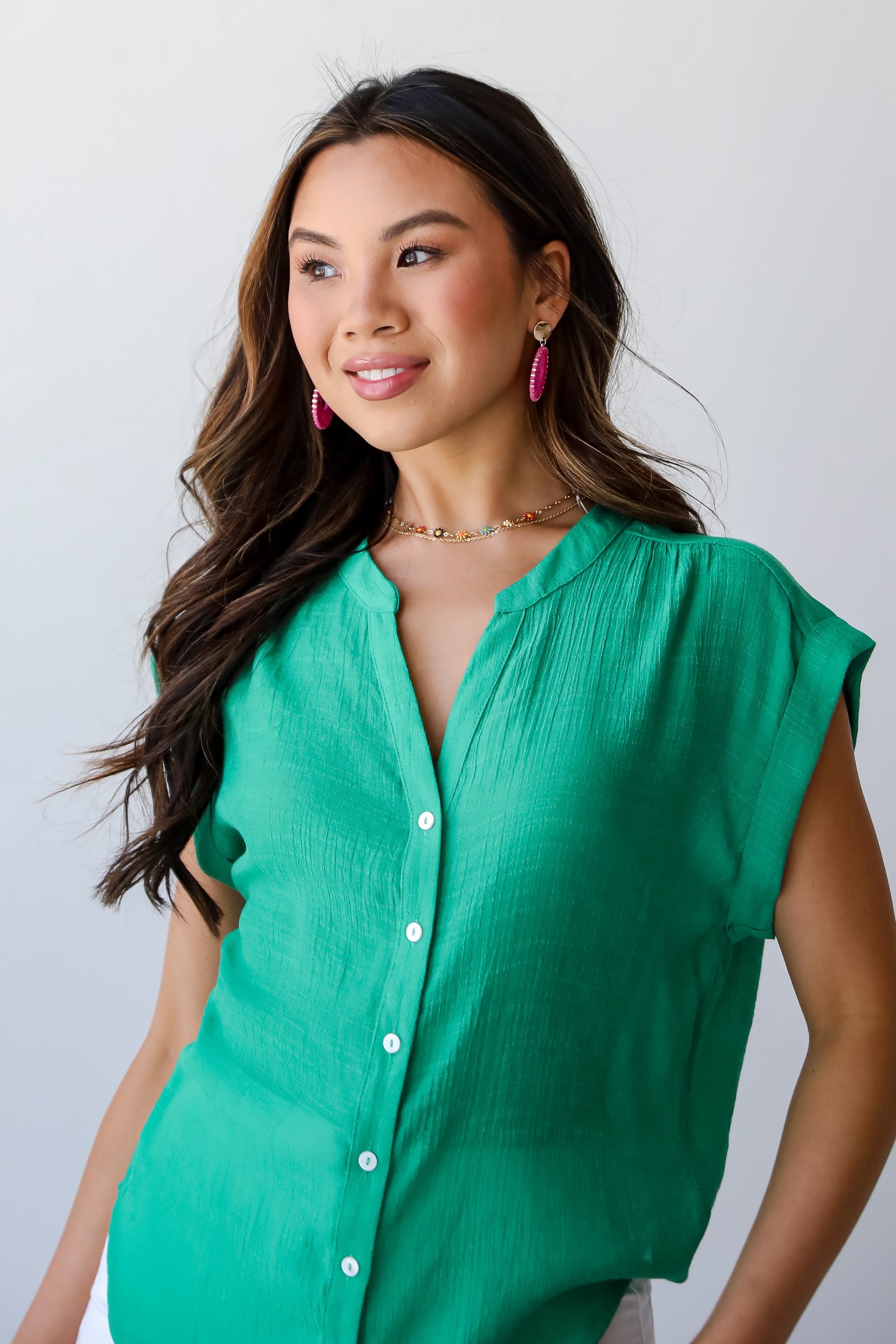 Utterly Darling Green Blouse - DU DEAL