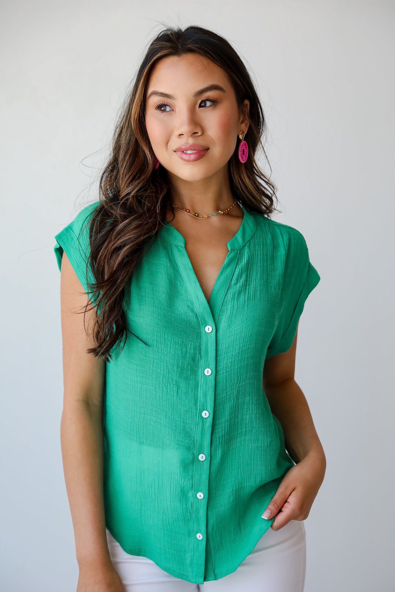 Utterly Darling Green Blouse - DU DEAL