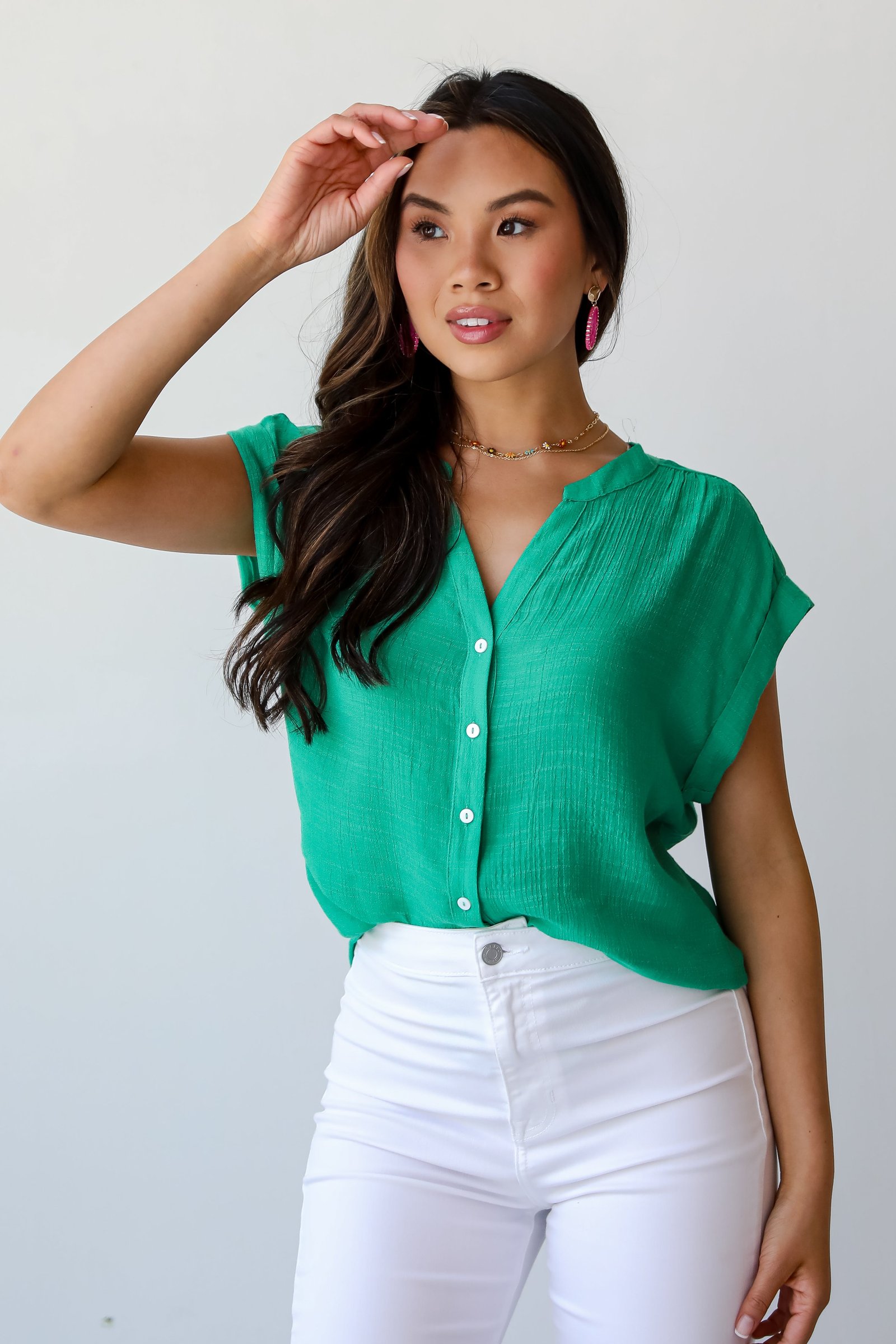 Utterly Darling Green Blouse - DU DEAL