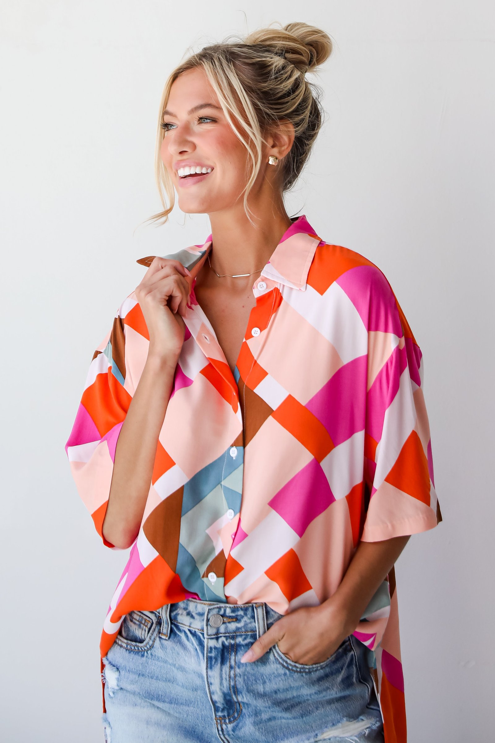 Summery Cutie Pink Blouse