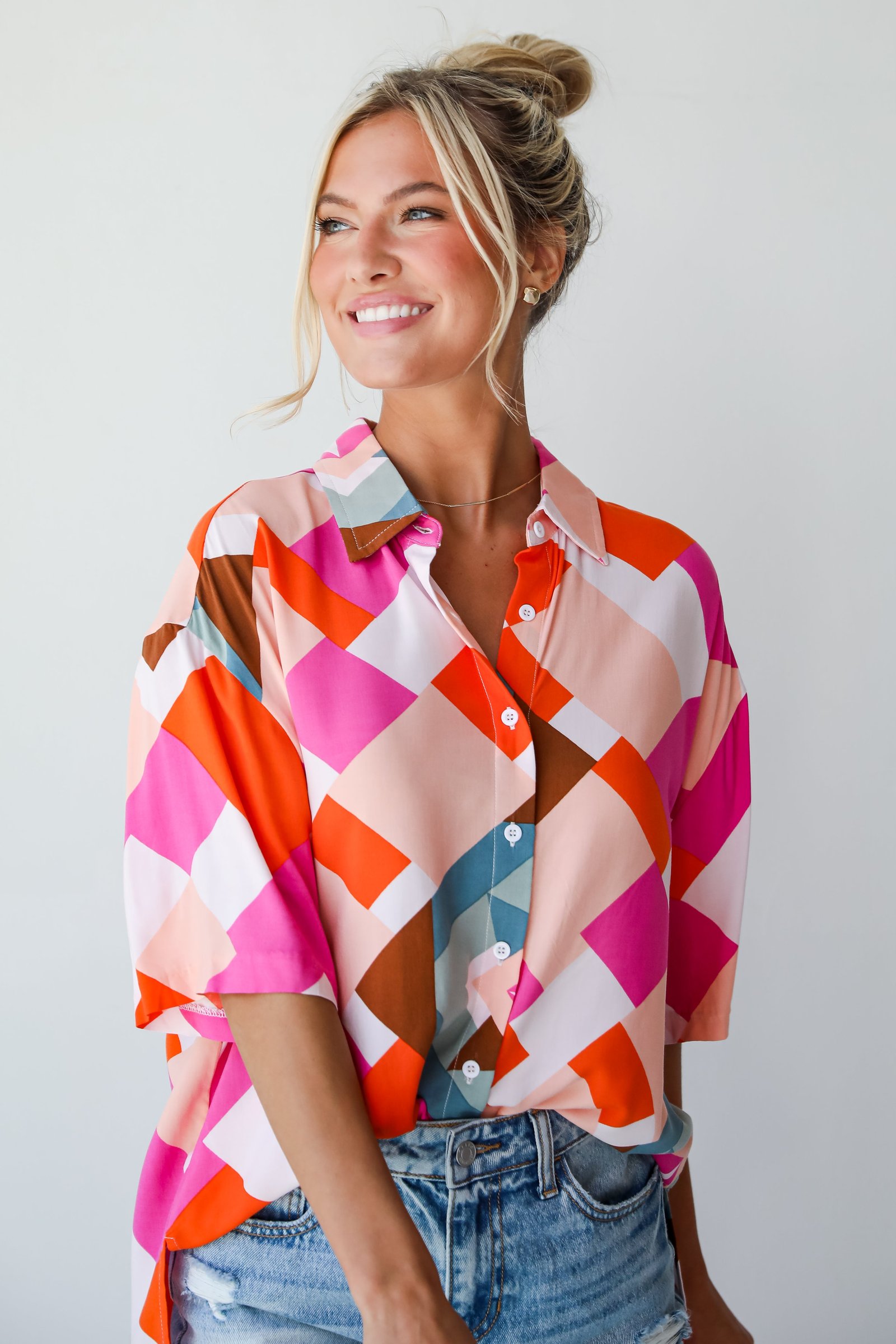 Summery Cutie Pink Blouse