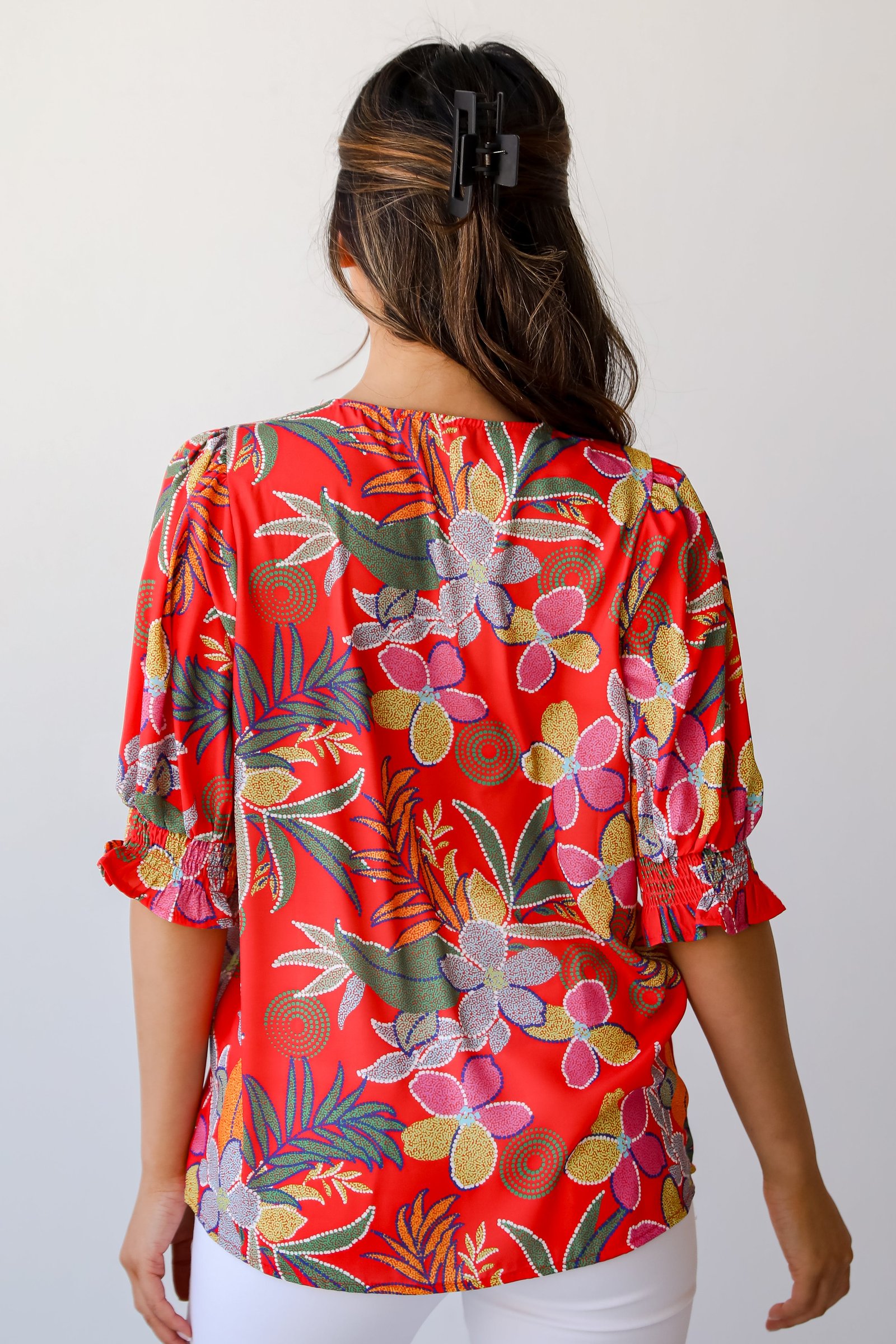 Gorgeous Muse Red Floral Blouse