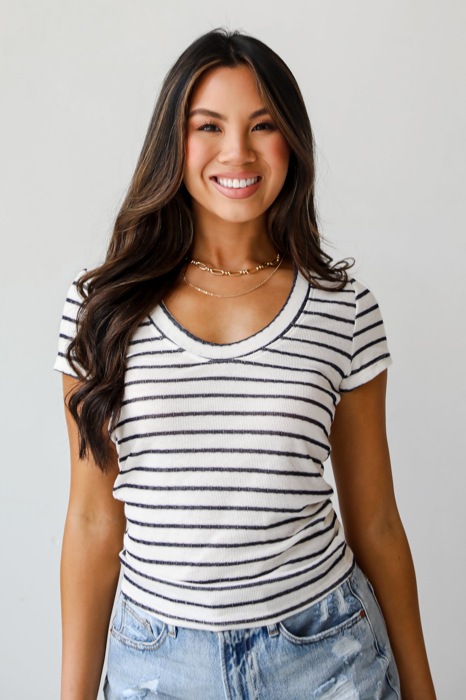 Meghan Striped Tee - DU DEAL