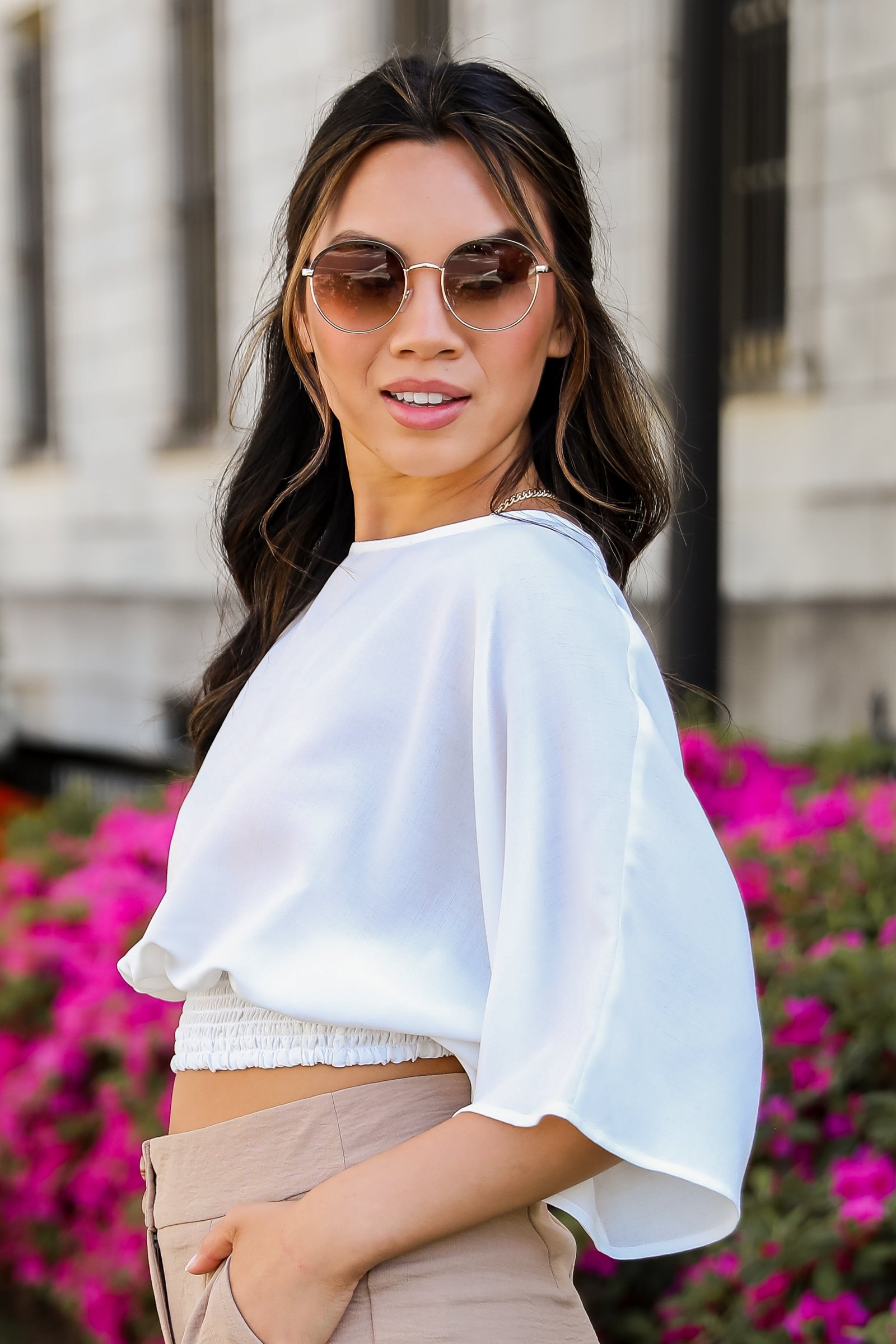 Sweetly Content White Blouse