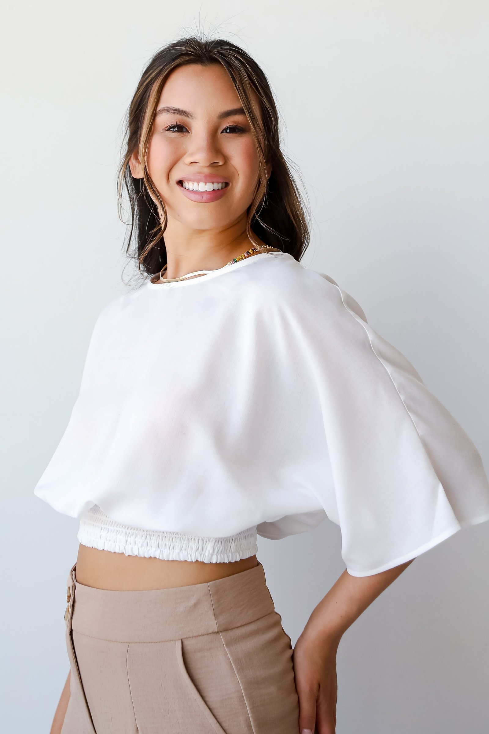 Sweetly Content White Blouse